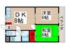 ルミエール石崎Ｂ 2DKの間取り