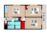コーポラフォーレＷ－７ 2DKの間取り
