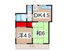 宮岡コ－ポ 2DKの間取り