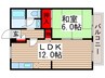 サンガーデン藤原C 1LDKの間取り