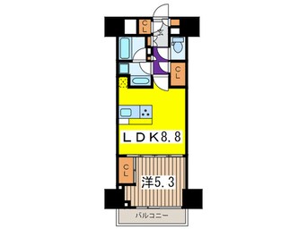 間取図 ｻﾞ･ﾊﾟｰｸﾊﾋﾞｵ日本橋箱崎町