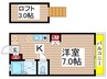 ウインドヒルＢ 1Kの間取り