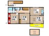 レイディアント平井 3DKの間取り