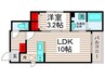フリージアⅡ 1LDKの間取り