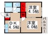 ビュ－ラ－天王　Ａ棟 2DKの間取り