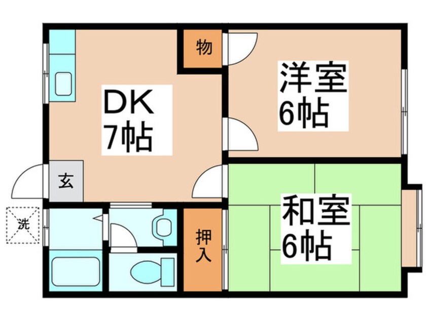 間取図 第３グリ－ンコ－ポ