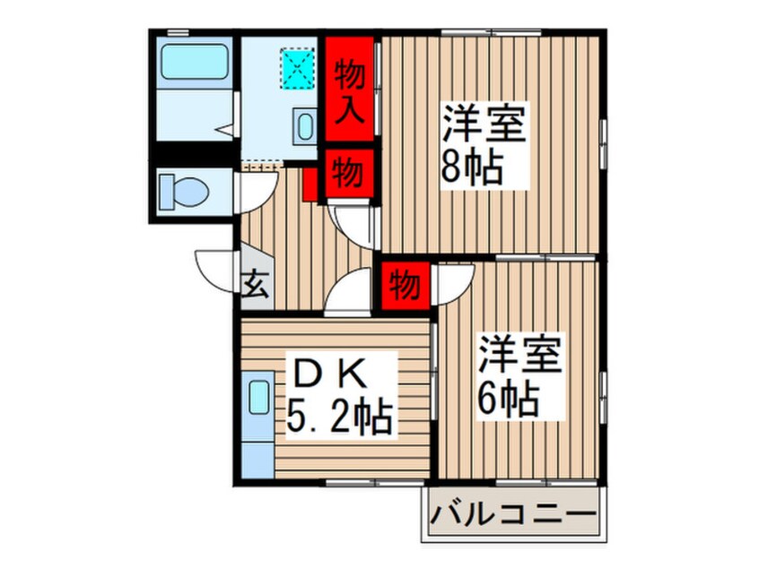 間取図 グリ－ンコ－トＤ