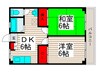 グランディーヌ 2DKの間取り
