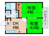 フェニックス　ヤナギダ　Ａ館 2DKの間取り