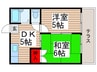 ハイム金子Ⅱ 2DKの間取り