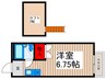 パレス新井 1Rの間取り