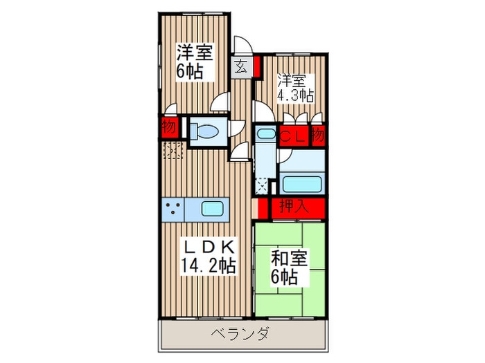間取り図 ｸﾞﾗﾝ･ﾄﾞﾑｰﾙ浦和栄和（205）