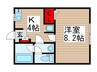 フォレストハウス八千代 1Kの間取り