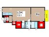 パルティール東習志野 1LDK+Sの間取り