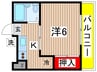コ－ポタマ 1Kの間取り