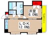 プリマベーラ船橋 1LDKの間取り