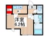 リバーパーク三郷 1Kの間取り