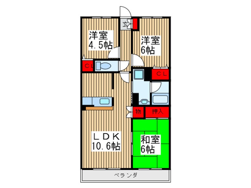 間取図 グリシ－ヌ朝霞