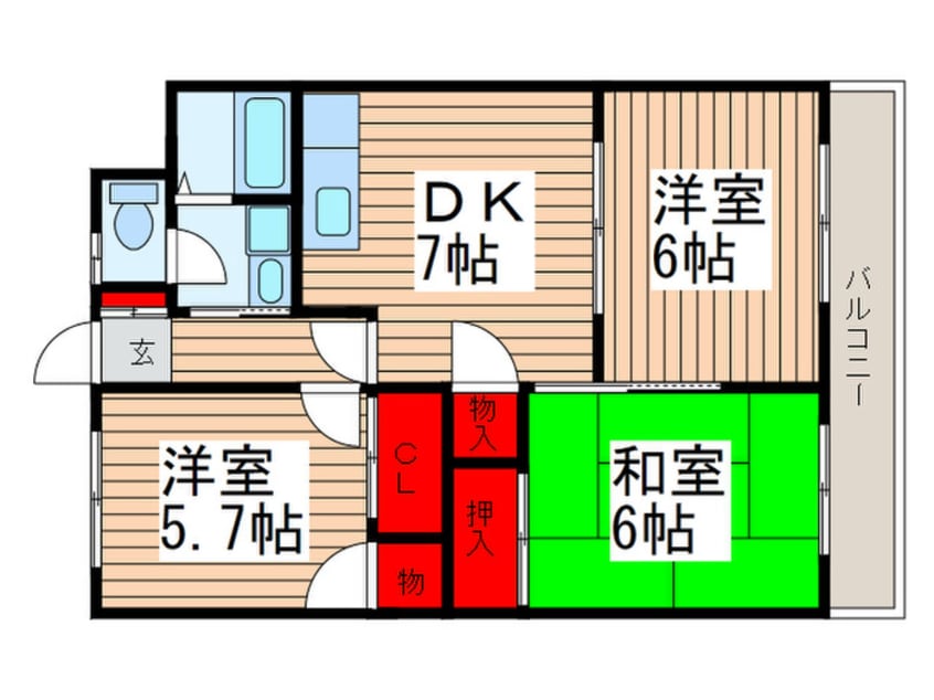 間取図 タイワ－ド朝志