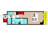 ユリカロゼ五反野Ⅱ（802） 1Kの間取り