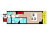 ユリカロゼ五反野Ⅱ（802） 1Kの間取り