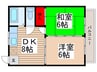 グリーンハイツ山田 2DKの間取り