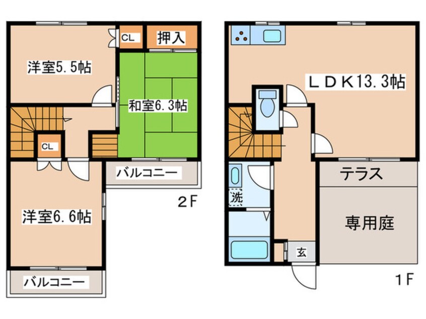 間取図 ブリージングタウン百草園A1