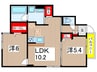 メゾン　デ　リアン 2LDKの間取り