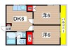 ブルーソシア 2DKの間取り