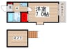ミュゲロワイヤル 1Kの間取り