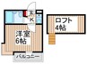 ｼﾞｭﾈﾊﾟﾚｽ松戸第92 1Kの間取り