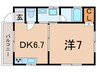 大井テラスT２ 1DKの間取り