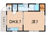 大井テラスT２ 1DKの間取り