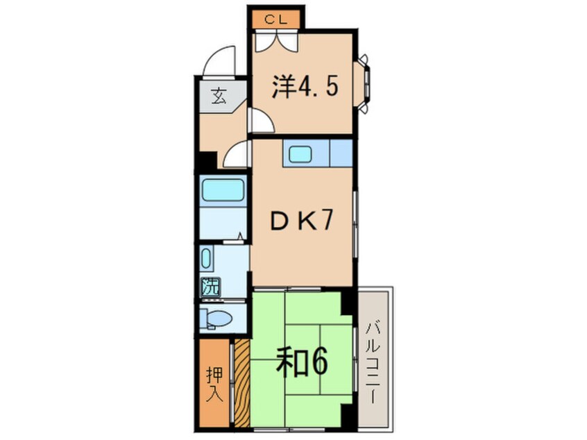 間取図 ブラッサムコ－ポ洗足（３０２）