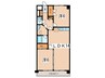 マンションビスタリカ 2LDKの間取り