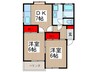 ハイツ園部 2DKの間取り