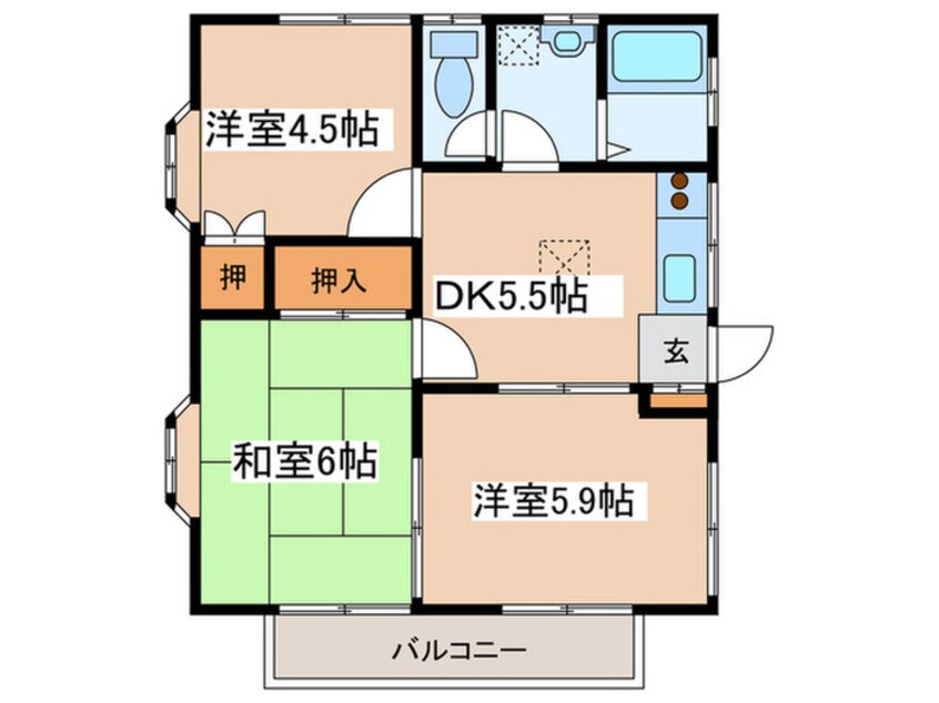 間取図 ハイツアヤベ（南）