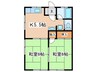 グリーンハイツⅢ 2Kの間取り