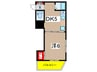 Park Maison Minamisuna 1DKの間取り