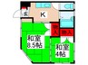 しらさぎコーポ 2Kの間取り