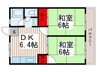 サニーハイツ竹ノ塚 2DKの間取り