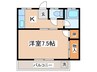 星野キャステル 1Kの間取り