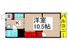 西村マンション 1Kの間取り