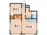 サンプラザ１号 2DKの間取り