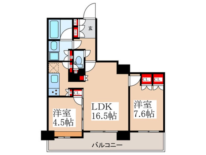 間取図 ﾘﾊﾞｰﾎﾟｲﾝﾄﾀﾜｰ(906)