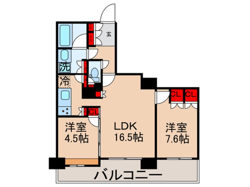 間取図 ﾘﾊﾞｰﾎﾟｲﾝﾄﾀﾜｰ(906)