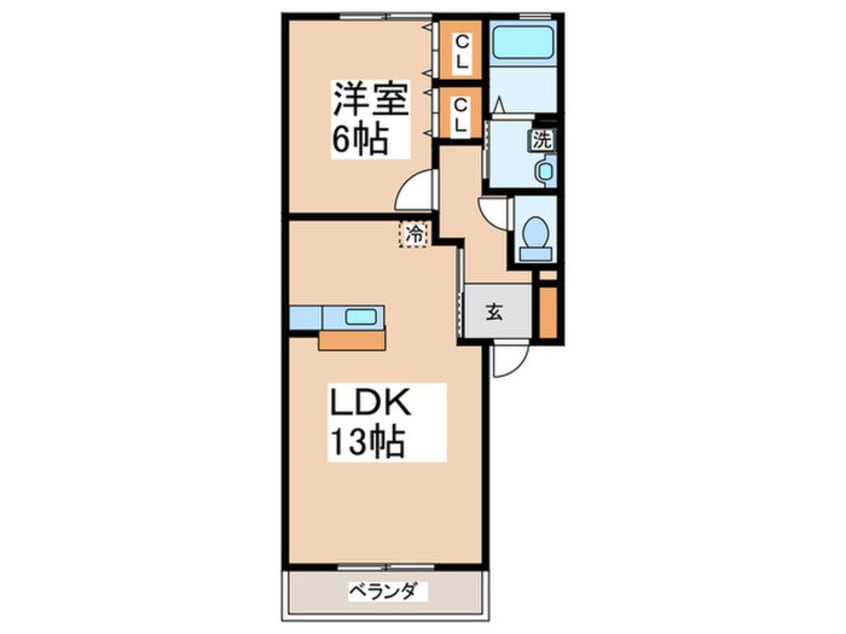 間取図 プリ－マヴェ－ルＢ