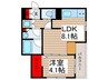 アーバングランデ市川 1LDKの間取り