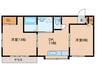 ミラクルハイツ 2DKの間取り