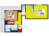 アミリー新都心 1LDKの間取り